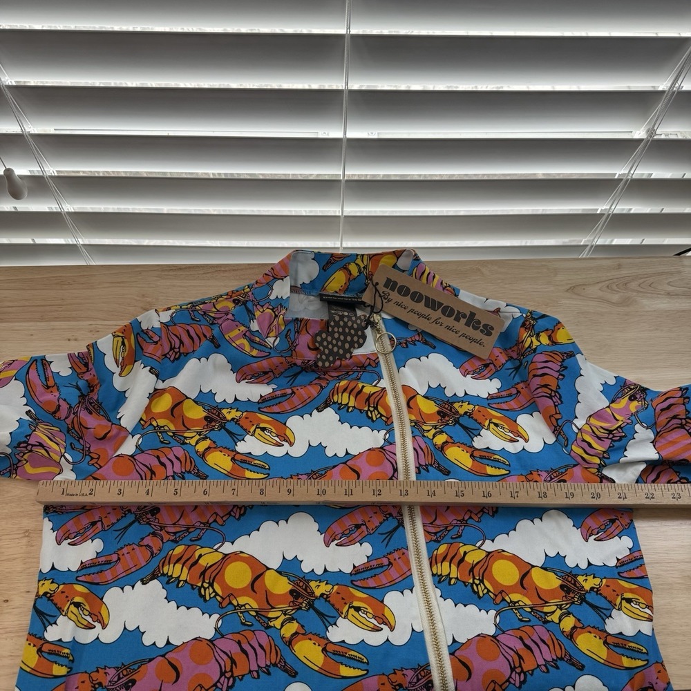 Nooworks Chore Coat Krista Perry‎ Lobster Dream Size XL NWT Neon Whimsy Zipper - Picture 12 of 15